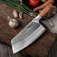 thumbnail image 3 of Stainless Steel Asian Kitchen Knife Butcher Chef Damascus Cleaver Chopping New, 3 of 6