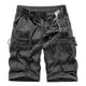 thumbnail image 2 of pstuiky Abreviatura para hombres, Pantalones cortos cargo con bolsillo y cintura elástica de color liso para hombre Pantalones cortos de baloncesto, 2 of 3