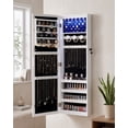 thumbnail image 2 of Skyhill Mirror Jewelry Cabinet,40in Jewelry Armoire Organizer,Door or Wall Mounted,6 LED Lights（White）, 2 of 9