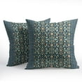 thumbnail image 2 of Antique Pillow Covers 20x20 Inch Vintage Floral Block Print Blue Red Decorative Throw Pillow Covers Set of 2 Retro Turkish Pillowcases for Couch Indoor Outdoor Home Decor, 2 of 6