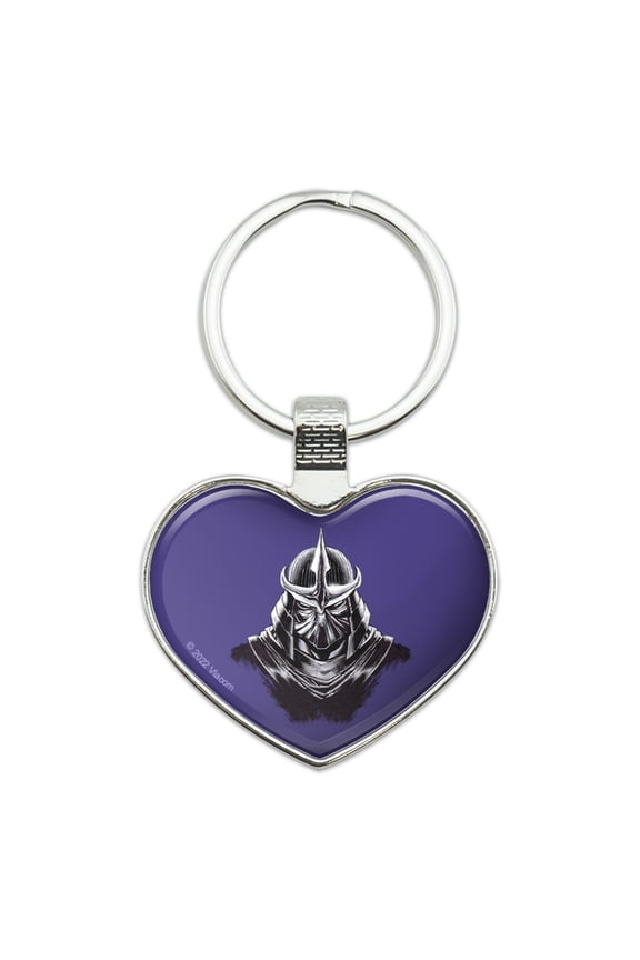 TMNT Shredder Head Keychain Heart Love Metal Key Chain Ring