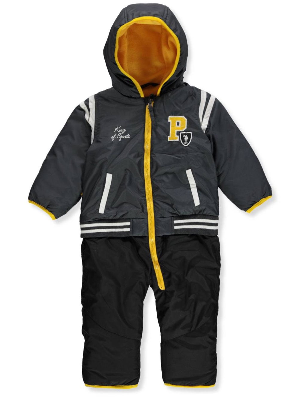 U.S. Polo Assn. Baby Boys' 1-Piece Snowsuit - charcoal gray, 24 months ( Infant) - Walmart.com