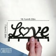 thumbnail image 3 of IVV Floating Metal Wall-Mounted Key Holder Rack, Dual Installation (Screw & Adhesive), Black Minimalist Design with 5 Hooks for Home & Office Organization, “Love” Script Accent, 3 of 6