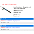 thumbnail image 2 of Front Strut Insert - Compatible with 1985 - 1992 Volvo 740 1986 1987 1988 1989 1990 1991, 2 of 2