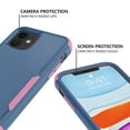 thumbnail image 3 of Apple iPhone 11 Case , for iPhone Series Rugged Rubber Durable 3 in 1 Cover , Phone Case for Girl Men Women Cute (Blue+Pink), 3 of 7