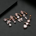thumbnail image 3 of Xinyolin Piercing Navel Nail Flower Pendant Cubic Zirconia - Sexy Women Belly Button Ring, 3 of 8