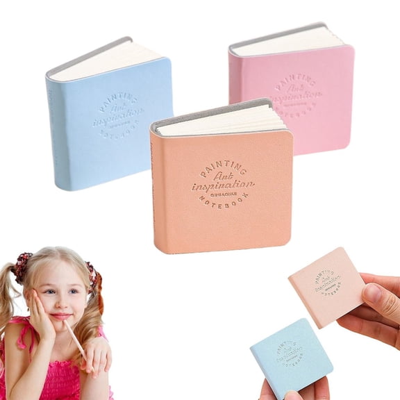 Small Watercolor Sketchbook Set, 3 Pack Hardback Pocket Art Journals Mini Sketchbooks, 2x2 Inches Portable Drawing Travel Journal, 3-Pack