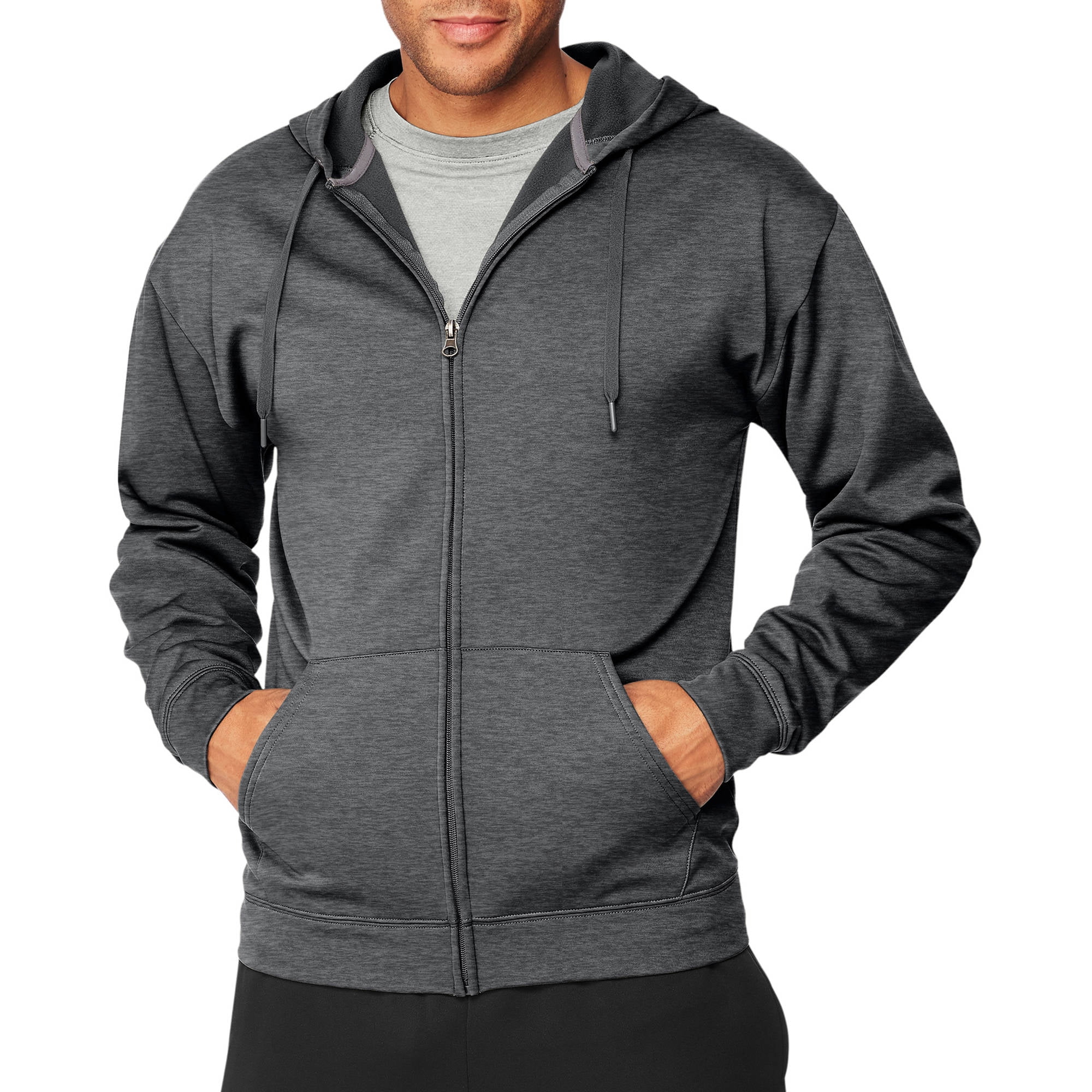 reebok men's performance fleece full zip hoodie