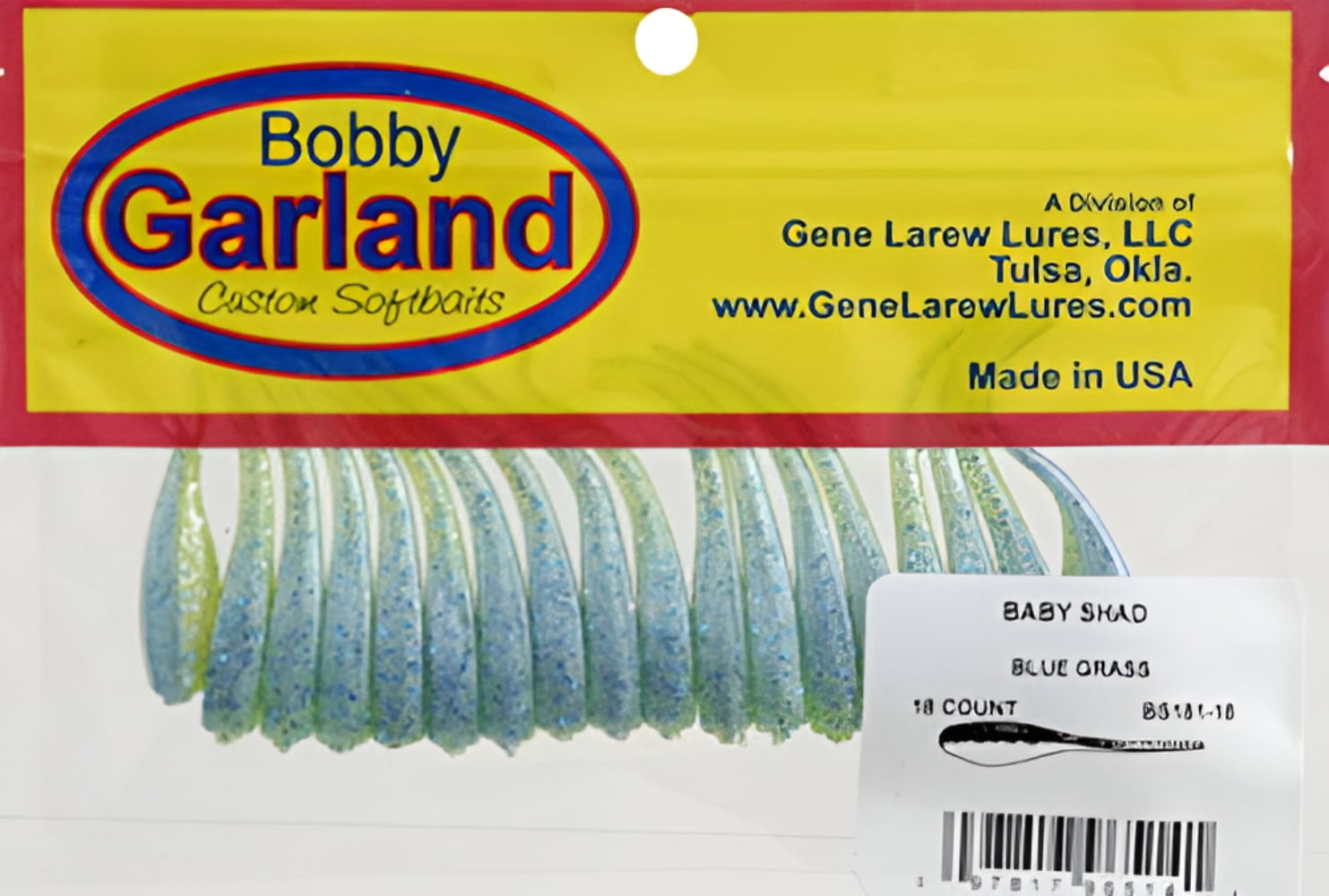 (2 pack) Bobby Garland Baby Shad Crappie Bait 2" Blue Grass 18 Count
