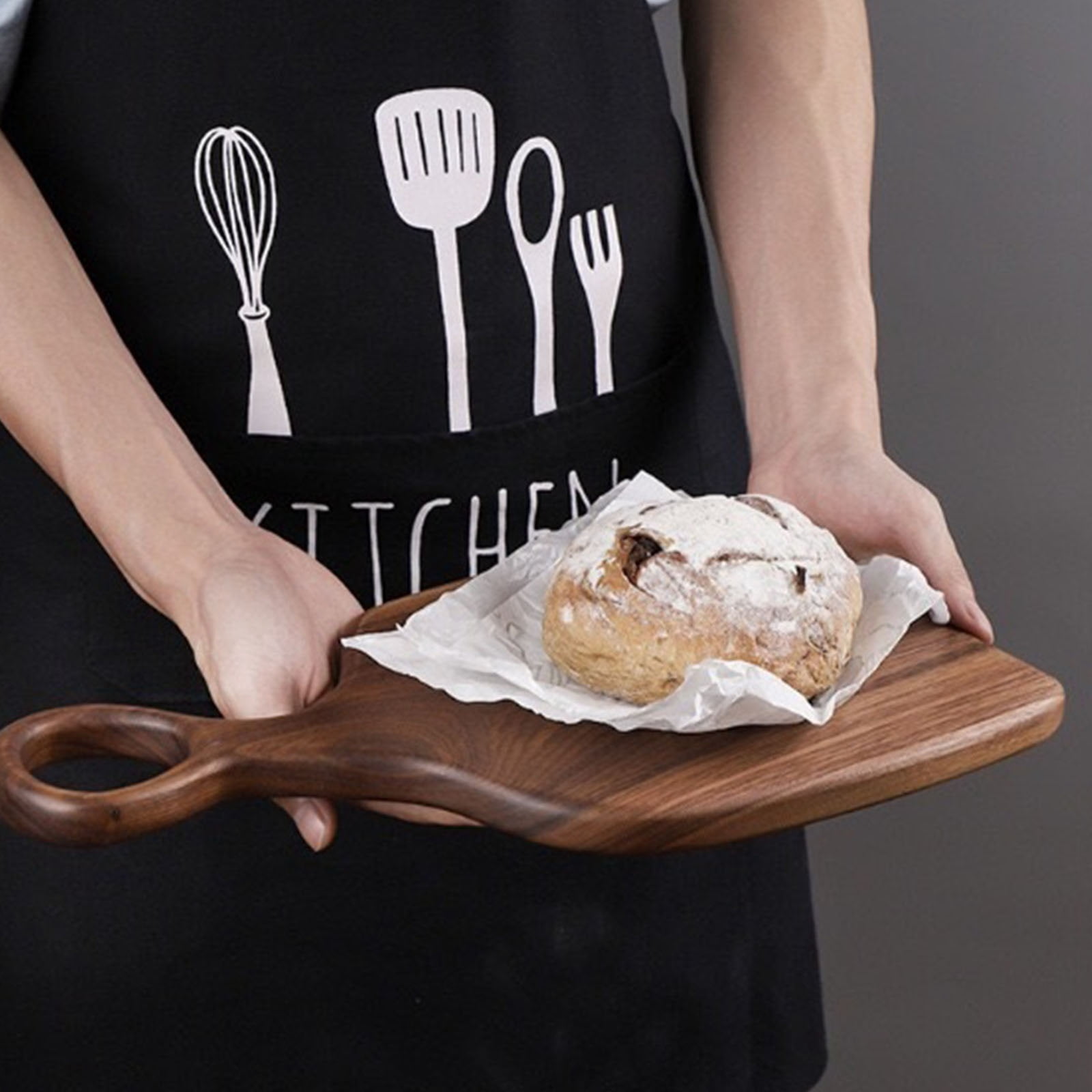 Walnut Wood Couple Chopping Board Wooden Steak Bread Board Solid Wood Cutting Board with Handles