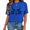 2-Blue, variant on UNISHE Women's Howdy Longhorn Cow Skull Western Letter Graphic Short Sleeve Crew Neck Daily Casual Wear Tops