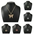 thumbnail image 2 of Collier Chaîne Papillon Vintage Pendentif Papillon en Strass pour Femmes, 2 of 8