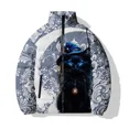 thumbnail image 3 of Chaqueta de invierno para hombre, chaqueta con estampado de gatito, ropa para hombre, abrigo informal de algodón para hombre, chaquetas de calle Harajuku, parka, abrigos fríos, 3 of 5