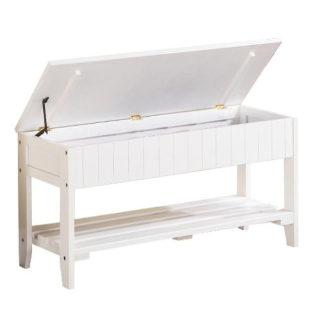 Roundhill Furniture Quality Solid Wood Shoe Bench With Storage White roundhill furniture quality solid wood shoe bench with storage, white