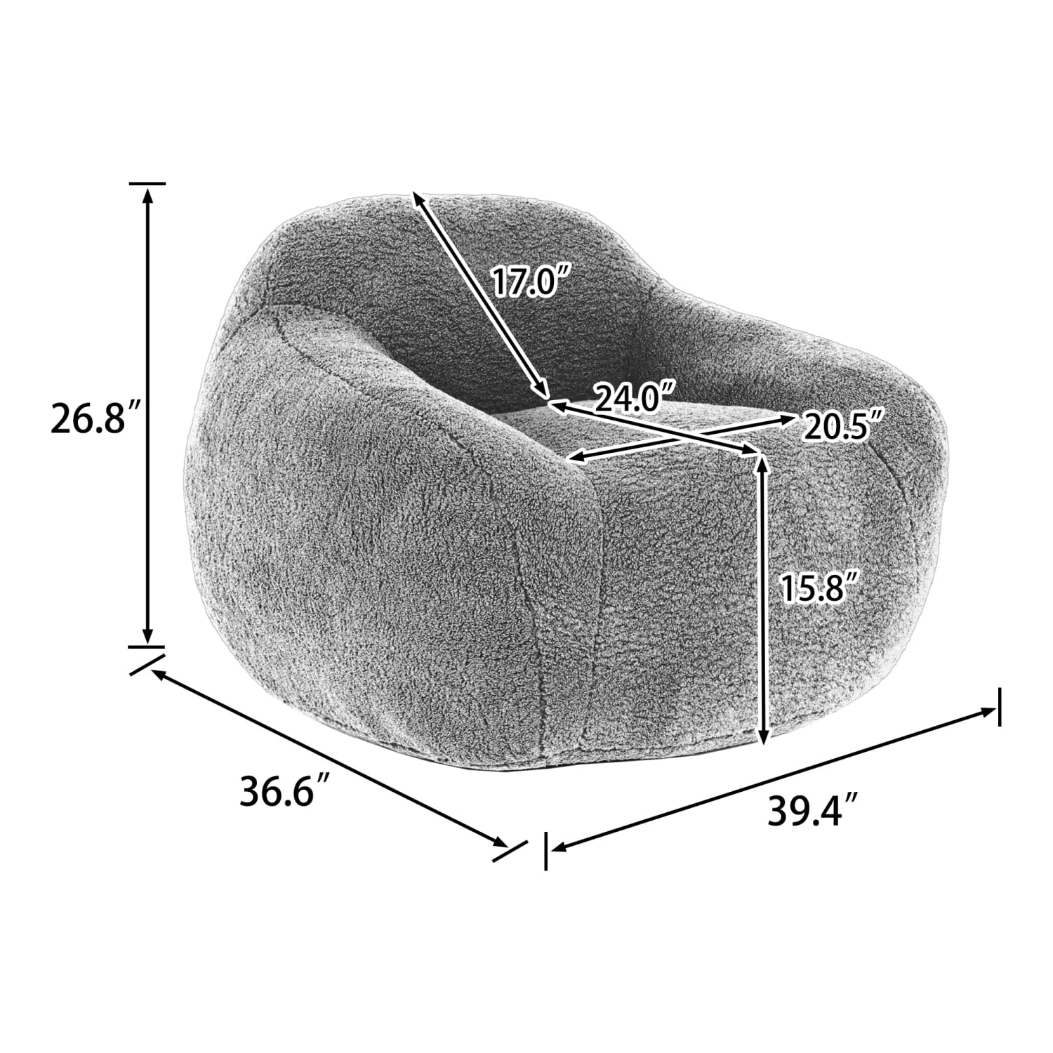 Premium Comfort Bean Bag Chair with Memory Foam, Giant Sofa for Adults, Living Room Reading Nook