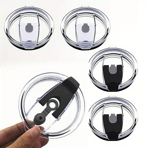 4pcs Spill-proof 20oz Tumbler Replacement Lids - Durable, Washable Clear Plastic Covers For Skinny Tumblers (fits 2.64" Mouth) - Perfect For Coffee & Tea Lovers, Travel Cups, And Stainless Steel Cups