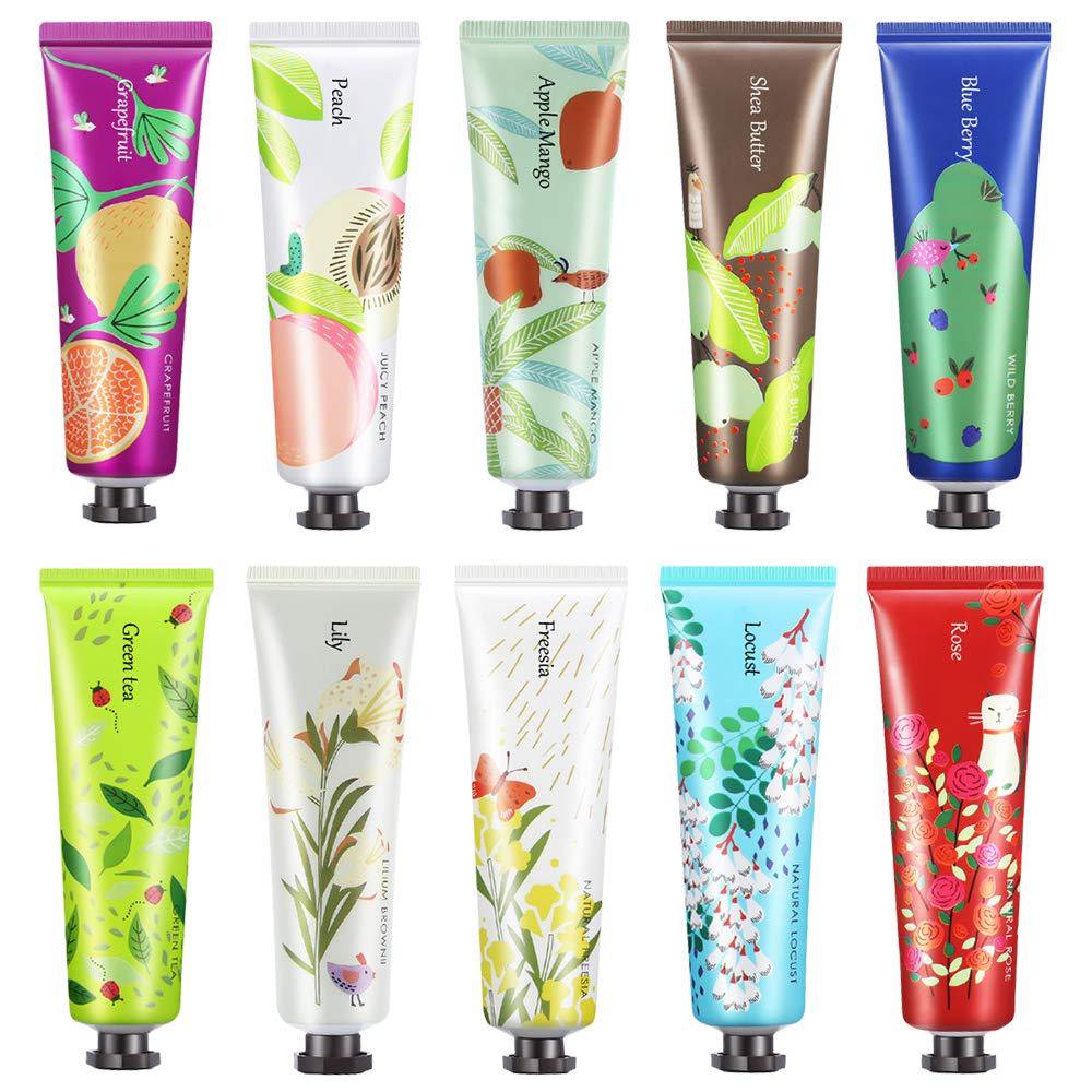 Ownest 10 Pack Fruits Extract Fragrance Hand Cream,Moisturizing Hand
