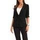 thumbnail image 1 of Chaqueta Blazer de Manga Corta para Oficina Inspire Chic para Mujeres, Cárdigan Casual de Un Botón, Negro, XL, 1 of 6