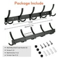 thumbnail image 5 of 2 Pack Coat Rack Wall Mount, Coat Hooks Wall Mounted with 5 Tri Hooks, 16 Inch Heavy Duty Coat Rack to Hang Coats, Hat and Towel, Wall Hooks for Entryway and Bedroom (Black), 5 of 7