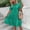 Green, variant on MORTTIC Women's Solid Color Round Neck Short Sleeve Dress with Hollow-out Splice Design Summer Midi Dress Black，L