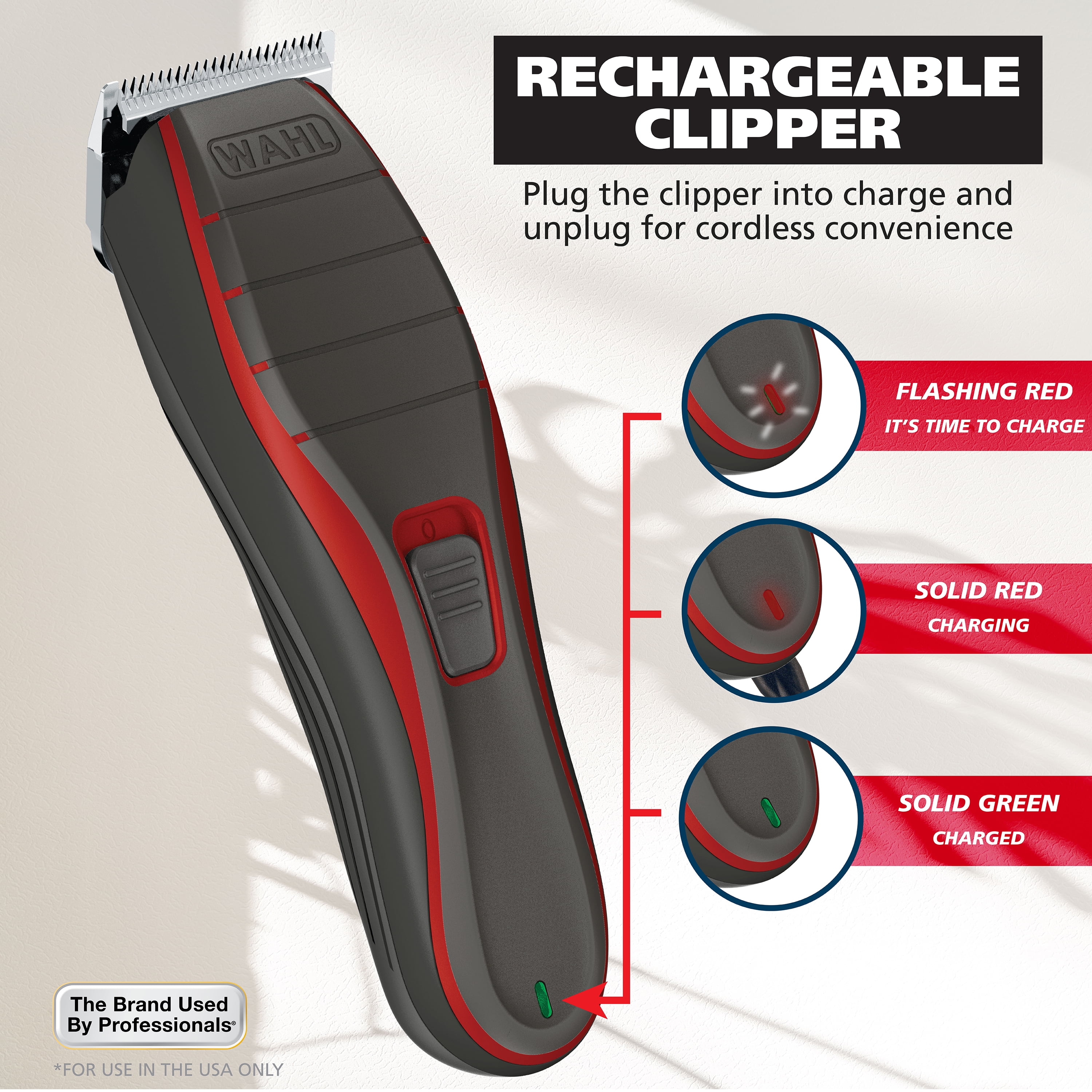 Free Shipping! Wahl Cordless Pro Rechargeable Hair Clipper with