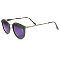 thumbnail image 3 of Horn Rimmed Sunglasses UV400 Mirrored Lens P3 Frame Vintage Round Unisex 42mm, 3 of 6