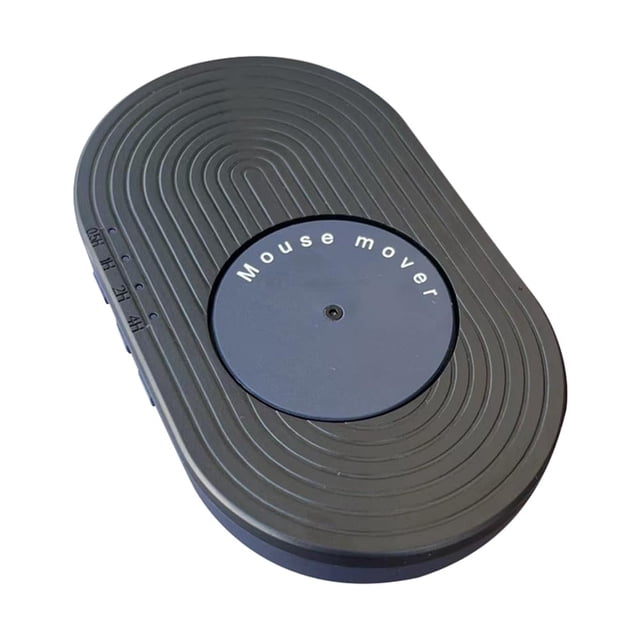 Hanabitx Black Mouse Mover with Jitter Motion Detection - ABS Plastic Anti-Sleep Computer Wake-Up Simulator, 131x77x28mm, Includes 1 Removable Unit and 1 Charger