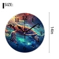 thumbnail image 2 of 14 Inch Wall Clock Battery Operated Silent Clock Decorative for Office, Kitchen, Outdoor, Living Room，Sea Turtle Diving in Outer Space Galaxy Universe Simple, 2 of 4