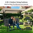 thumbnail image 6 of Outdoor Porch Swing Cushions, 4" thick patio swing cushions 3 Seater for outdoor furniture, Waterproof Bench Replacement Cushion with Ties(Dark gray-63×40in), 6 of 6