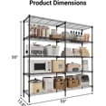 thumbnail image 3 of Royalbelle 5 Tier Black Wire Shelving, Heavy Duty Metal Storage Shelves Rack, 3 of 7
