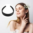 thumbnail image 5 of Unique Bargains Faux Leather Headband Hairband for Women 1.6 Inch Wide 1 Pcs Black, 5 of 7