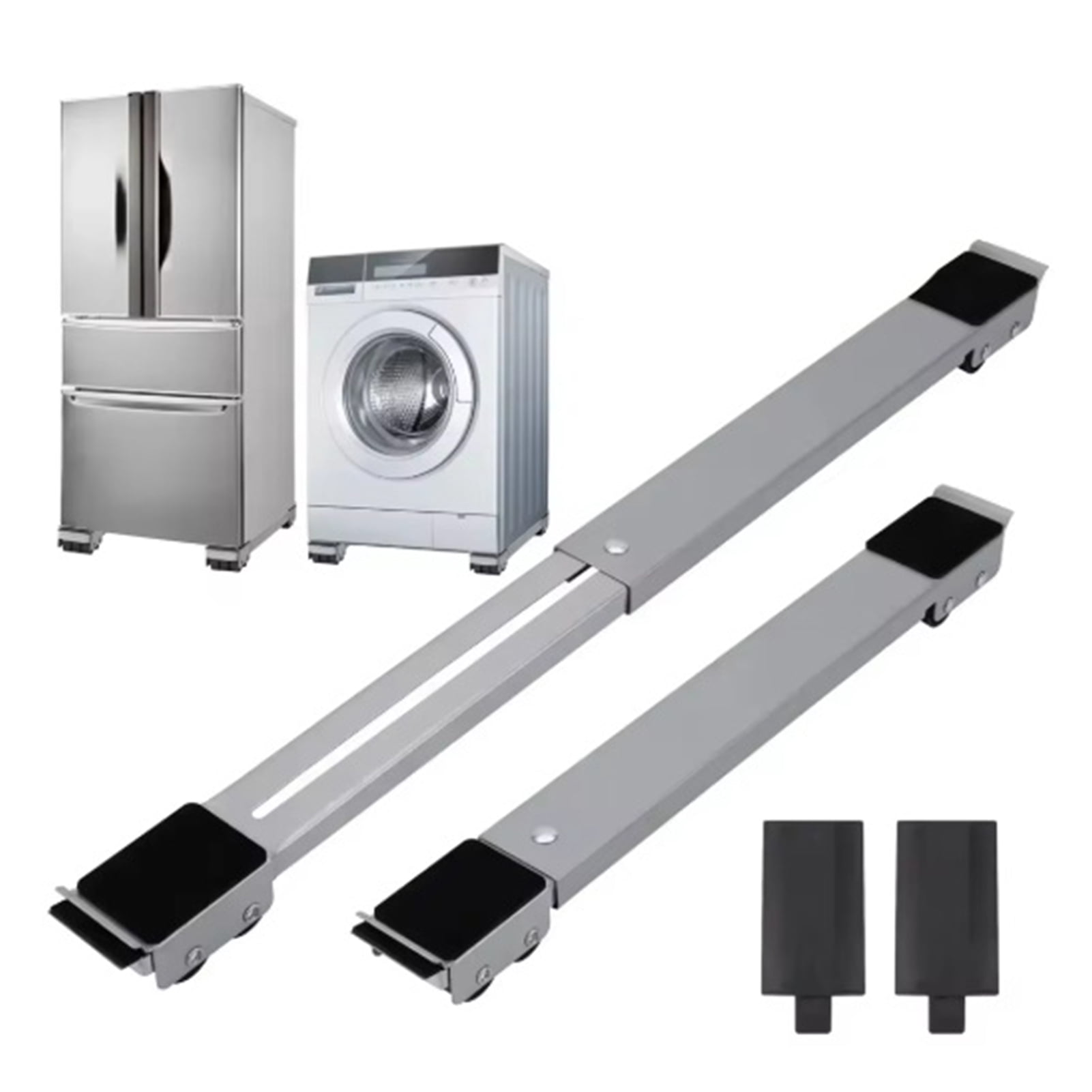 OIUR 2Pcs Extendable Appliance Roller Heavy Duty Washing Machine Roller Slider Liftable Mobile Washer Dryer Machine Refrigerator Base Furniture Mover Stand with Wheels
