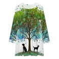 thumbnail image 2 of Tree & Cat Garden Art Loose Dress Evening Dress Summer Dresses for Women Luxury Dress Long Sleeved Dress, 2 of 4