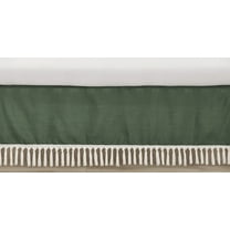 Diamond Tuft Dark Sage Green and Ivory Dust Ruffle Crib Skirt Boy or Girl Gender Neutral Unisex by Sweet Jojo Designs