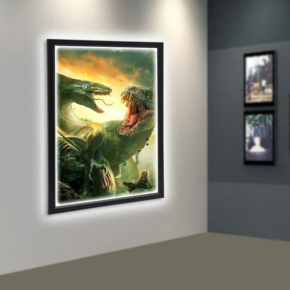 LED Backlit Movie Poster Art Picture Frame, Light Box for Advertising Display 18 X 24in