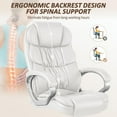 thumbnail image 5 of HYJY Office Chair High Back Computer Desk Chair, PU Leather Adjustable Height Modern Executive Swivel Task with Padded Armrests and Lumbar Support (White), 5 of 8