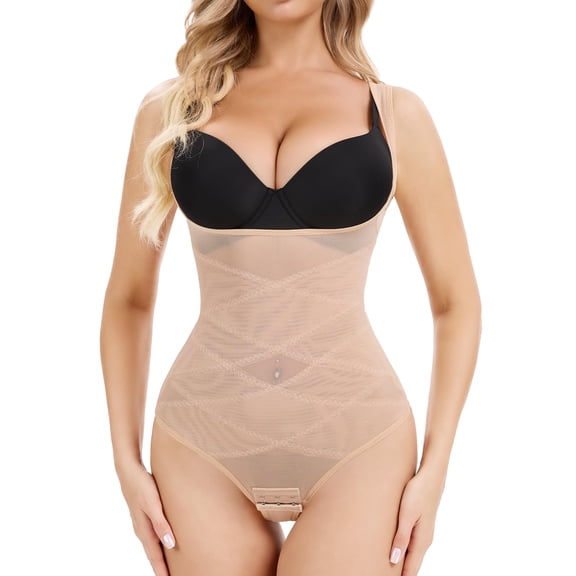 COMFREE Shapewear Bodysuit for Women Tummy Control Body Shaper Waist Trainer Full Body Shaper Compression Thong Bodysuit