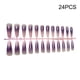thumbnail image 2 of Vogacara 24 piezas de uñas postizas, diseño de ataúd, cubierta completa, elegante estilo degradado, puntas de uñas artificiales largas, Type1 NO1, 2 of 6