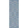 thumbnail image 1 of Unique Loom Outdoor Striped Classic Rug 2' x 6' Runner Navy Blue/Ivory, 1 of 1