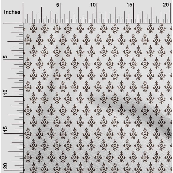 oneOone Polyester Lycra White Fabric Floral Block Fabric For Sewing Printed Craft Fabric By The Yard 56 Inches Wide