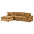 thumbnail image 1 of Sectional Sofa Set, Velvet, Brown, Modern Contemporary Urban Design, Living Lounge Room Hotel Lobby Hospitality, 1 of 10