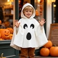 thumbnail image 6 of FYDUU Toddler Boys Girls Halloween Ghost Face Print Poncho Cape Hooded Top Cute Child Clothes Fancy Party Dress-Up Outfit, 6 of 6