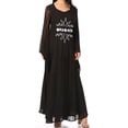 thumbnail image 4 of Sakkas Eve Women's Long Sleeve Casual Medieval Renaissance Celtic Maxi Dress Soft - Black - S/M, 4 of 5