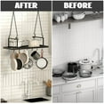 thumbnail image 7 of Hanging Pot Rack 31Inch Pot Hanger For Kitchen Ceiling Mounted Pot Rack With 12 Detachable S Hooks Sturdy Metal Cookware Organizer For Pot Pan Storage SpaceSaving Black, 7 of 7