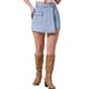 thumbnail image 1 of INSPIRAR CHIC Pantalones Cortos de Mezclilla para Mujeres Cargo Falsos de Cintura Alta Mini Shorts S Azul Claro, 1 of 6