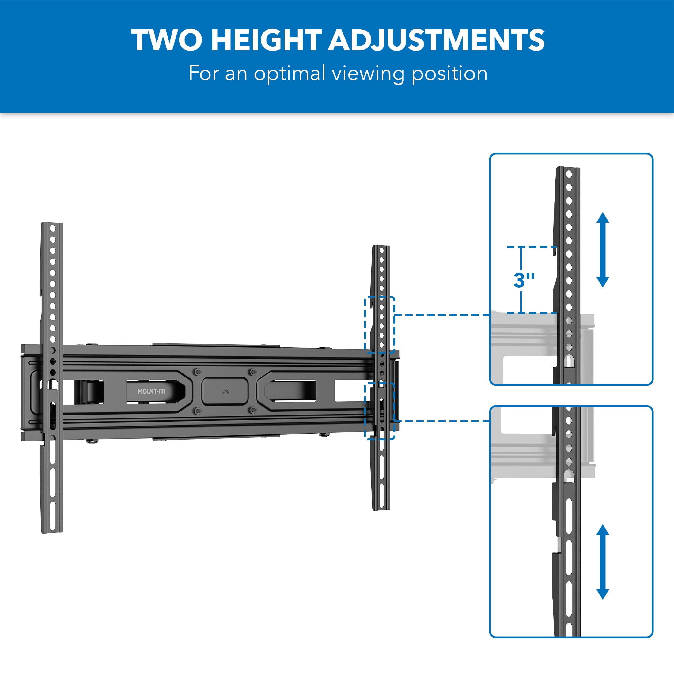 Mount-It! Full Motion TV Wall Mount, Fits 37" to 80" Tv's, Capacity 88 lbs., 14" Extension, Lifetime Warranty