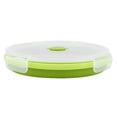 thumbnail image 4 of Boîte à bento Boîte à lunch pliable Boîte ronde en silicone pour micro-ondes 800 ml(Vert clair), 4 of 8