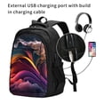 thumbnail image 2 of Disketp Colorful Abstract Wave Motion Travel Laptop Backpack, Laptops Backpack with USB Charging Port, Water Resistant Computer Bag Gift for Men & Women, 2 of 7