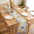 thumbnail image 3 of Table Runner 72 Inches Long for Kitchen Dining, Watercolor Flowers Dresser Scarf Farmhouse, Dining Table Decorations for Wedding/Parties, Spring Sunflowers Daisy Butterflies Beige 14 x 72 In, 3 of 8