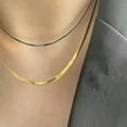 thumbnail image 3 of 2-5mm Stainless Steel Gold Plated Flat Snake Chain Necklace Women Men 16-24'', 3 of 4